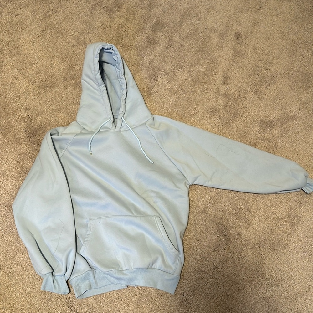 oversized baby blue sweatshirt